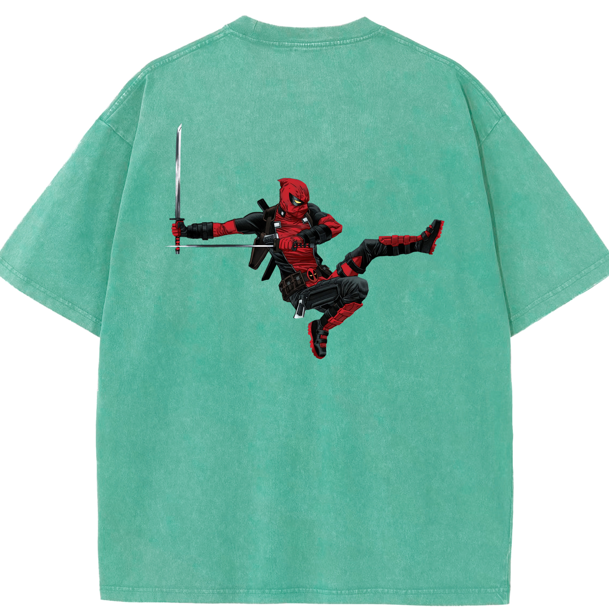 （画像用） Deadpool デッドプール 綿100% ヴィンテージ風 半袖Tシャツ（背面プリント）